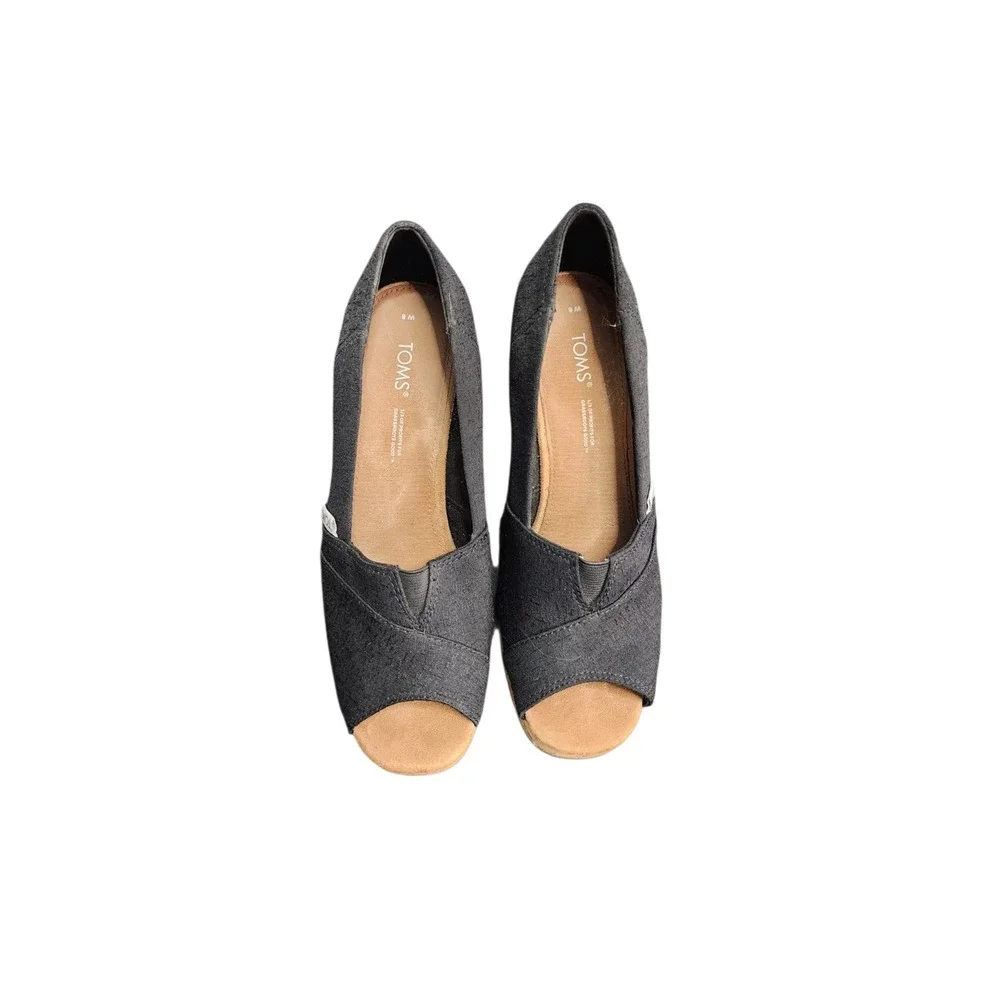 LOT Of TOMS Wedge Heels Blue,‎ Black sz 8